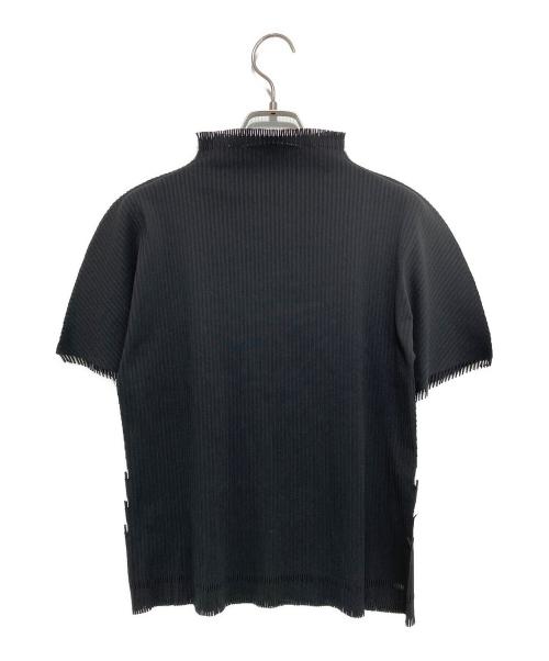 PLEATS PLEASE（プリーツプリーズ）PLEATS PLEASE (プリーツプリーズ) プリーツフリンジカットソー ブラック サイズ:3の古着・服飾アイテム