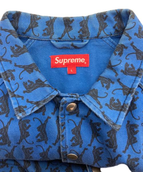 SUPREME（シュプリーム）Supreme (シュプリーム) SNAP FRONT TWILL JACKET ブルー×ブラック サイズ:Lの古着・服飾アイテム