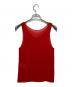 ISSEY MIYAKE (イッセイミヤケ) プリーツノースリーブカットソー レッド サイズ:M：5000円