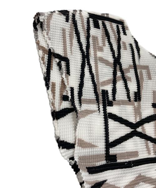 me ISSEY MIYAKE（ミーイッセイ ミヤケ）me ISSEY MIYAKE (ミーイッセイ ミヤケ) 総柄プリーツカットソー ホワイト×ブラック サイズ:ーの古着・服飾アイテム