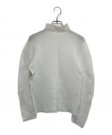 me ISSEY MIYAKE（ミーイッセイ ミヤケ）の古着「プリーツハイネックカットソー」｜ホワイト