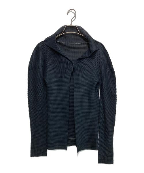 me ISSEY MIYAKE（ミーイッセイ ミヤケ）me ISSEY MIYAKE (ミーイッセイ ミヤケ) プリーツカーディガン ブラック サイズ:ーの古着・服飾アイテム