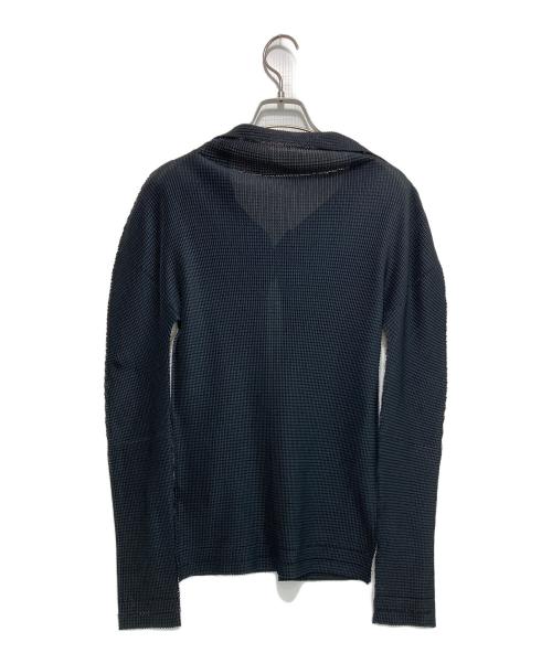 me ISSEY MIYAKE（ミーイッセイ ミヤケ）me ISSEY MIYAKE (ミーイッセイ ミヤケ) プリーツカーディガン ブラック サイズ:ーの古着・服飾アイテム