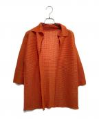 me ISSEY MIYAKEミーイッセイ ミヤケ）の古着「プリーツトッパーカーディガン」｜オレンジ