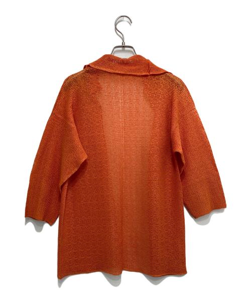 me ISSEY MIYAKE（ミーイッセイ ミヤケ）me ISSEY MIYAKE (ミーイッセイ ミヤケ) プリーツトッパーカーディガン オレンジ サイズ:ーの古着・服飾アイテム