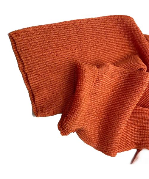 me ISSEY MIYAKE（ミーイッセイ ミヤケ）me ISSEY MIYAKE (ミーイッセイ ミヤケ) プリーツトッパーカーディガン オレンジ サイズ:ーの古着・服飾アイテム