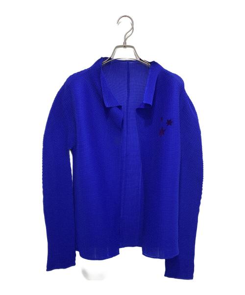 me ISSEY MIYAKE（ミーイッセイ ミヤケ）me ISSEY MIYAKE (ミーイッセイ ミヤケ) プリーツカーディガン ブルー サイズ:ーの古着・服飾アイテム