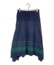 me ISSEY MIYAKE（ミーイッセイ ミヤケ）の古着「スカート」｜ネイビー×グリーン
