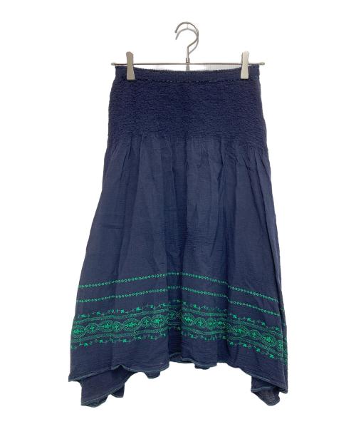 me ISSEY MIYAKE（ミーイッセイ ミヤケ）me ISSEY MIYAKE (ミーイッセイ ミヤケ) スカート ネイビー×グリーン サイズ:記載なしの古着・服飾アイテム