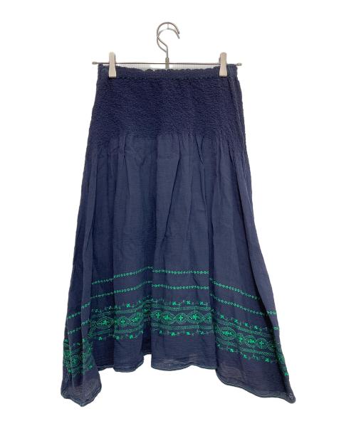 me ISSEY MIYAKE（ミーイッセイ ミヤケ）me ISSEY MIYAKE (ミーイッセイ ミヤケ) スカート ネイビー×グリーン サイズ:記載なしの古着・服飾アイテム