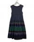 me ISSEY MIYAKE（ミーイッセイ ミヤケ）の古着「ノースリーブワンピース」｜ネイビー×グリーン