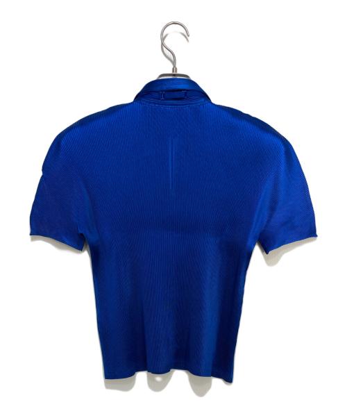 PLEATS PLEASE（プリーツプリーズ）PLEATS PLEASE (プリーツプリーズ) リボン付プリーツシャツ ブルー サイズ:3の古着・服飾アイテム