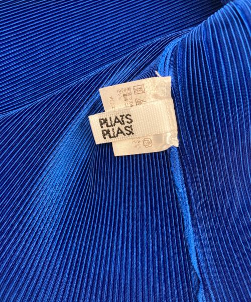 PLEATS PLEASE（プリーツプリーズ）PLEATS PLEASE (プリーツプリーズ) リボン付プリーツシャツ ブルー サイズ:3の古着・服飾アイテム