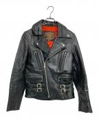 golden yearsゴールデンイヤーズ）の古着「レザーライダースジャケット」｜ブラック