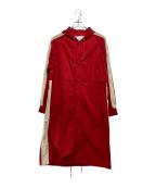 AMI Alexandre Mattiussiアミアレクサンドルマテュッシ）の古着「フーデッド サイドライン ナイロンコート」｜レッド