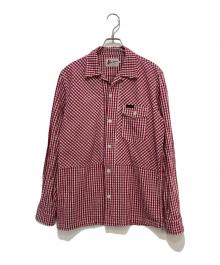 Hysteric Glamour（ヒステリックグラマー）の古着「HYSTERIC WITCH GIRL長袖ワークシャツ」｜ピンク×ホワイト