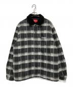 SUPREMEシュプリーム）の古着「Faux Fur Collar FIannel Shirt」｜グレー×ブラック