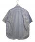 COMME des GARCONS HOMME (コムデギャルソン オム) 綿ストライプ×多素材MIX S/S シャツ ブルー×オリーブ サイズ:XS：9000円