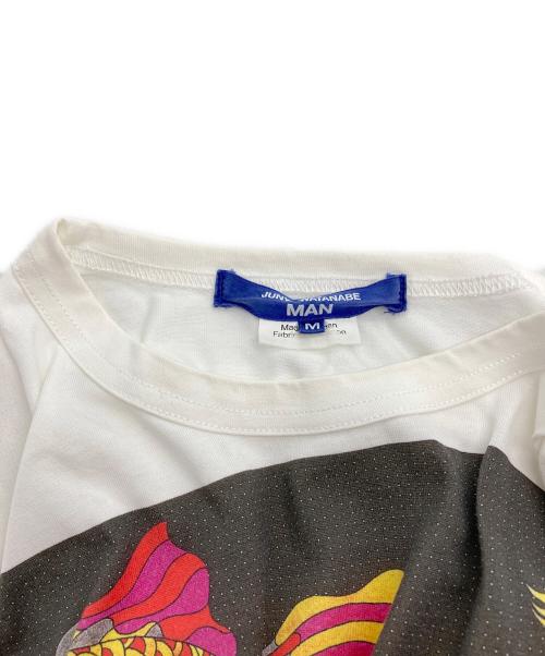 JUNYA WATANABE MAN（ジュンヤワタナベマン）JUNYA WATANABE MAN (ジュンヤワタナベマン) 綿天竺プリント Tシャツ ホワイト サイズ:Mの古着・服飾アイテム