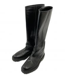 JIMMY CHOO（ジミーチュウ）の古着「JC KNEE BOOT FLAT」｜ブラック