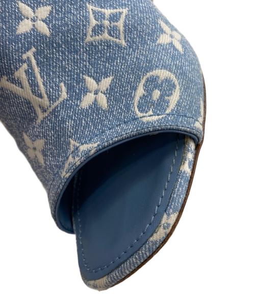 LOUIS VUITTON（ルイ ヴィトン）LOUIS VUITTON (ルイ ヴィトン) モノグラムデニム シルエットライン ミュール ライトブルー サイズ:36の古着・服飾アイテム