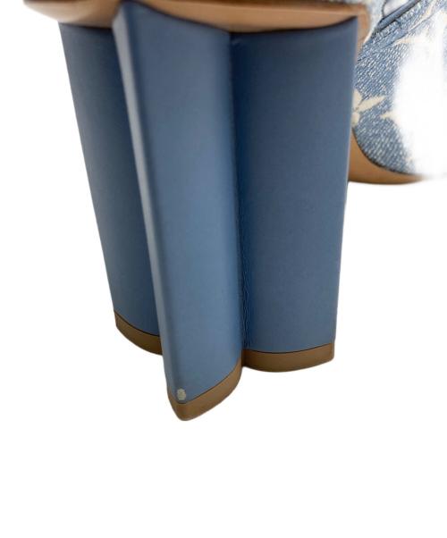 LOUIS VUITTON（ルイ ヴィトン）LOUIS VUITTON (ルイ ヴィトン) モノグラムデニム シルエットライン ミュール ライトブルー サイズ:36の古着・服飾アイテム