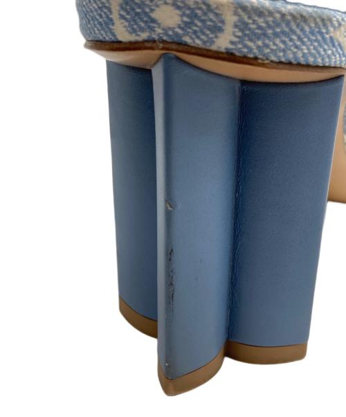 LOUIS VUITTON（ルイ ヴィトン）LOUIS VUITTON (ルイ ヴィトン) モノグラムデニム シルエットライン ミュール ライトブルー サイズ:36の古着・服飾アイテム