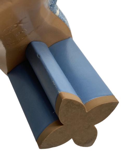 LOUIS VUITTON（ルイ ヴィトン）LOUIS VUITTON (ルイ ヴィトン) モノグラムデニム シルエットライン ミュール ライトブルー サイズ:36の古着・服飾アイテム