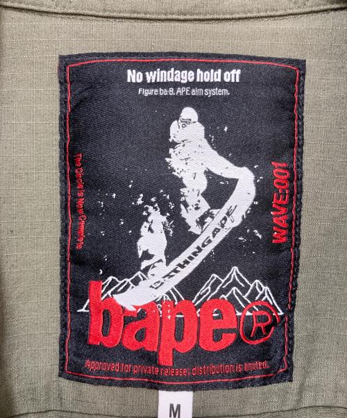 A BATHING APE（ア ベイシング エイプ）A BATHING APE (ア ベイシング エイプ) BAPE BY KAZUKI KURAISHI MUTI PATCH MILITARY LS SHIRT オリーブ サイズ:Ｍの古着・服飾アイテム