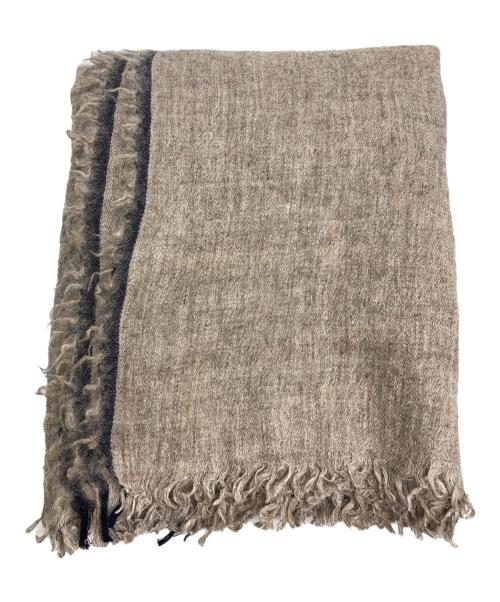 Yohji Yamamoto pour homme（ヨウジヤマモト プールオム）Yohji Yamamoto pour homme (ヨウジヤマモト プールオム) リネンウール混大判マフラー ベージュの古着・服飾アイテム