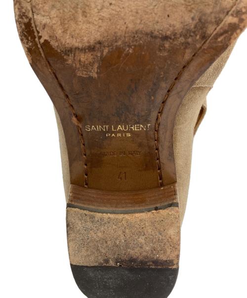 Saint Laurent Paris（サンローランパリ）Saint Laurent Paris (サンローランパリ) ワイアット スエードヒールブーツ ベージュ サイズ:41の古着・服飾アイテム
