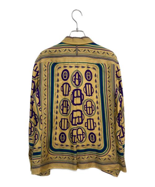 HERMES（エルメス）HERMES (エルメス) 19SS 総柄シルクシャツ　ペイズリーシャツ マスタード×パープル サイズ:38の古着・服飾アイテム