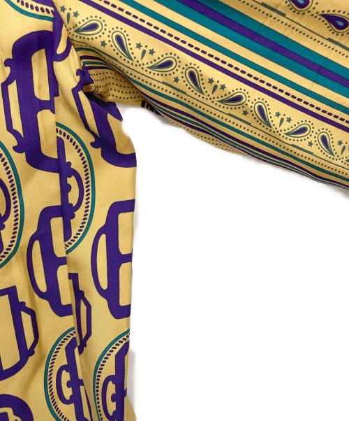 HERMES（エルメス）HERMES (エルメス) 19SS 総柄シルクシャツ　ペイズリーシャツ マスタード×パープル サイズ:38の古着・服飾アイテム