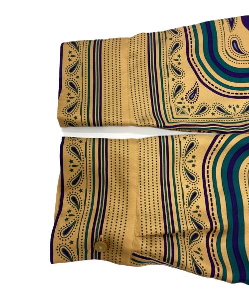 HERMES（エルメス）HERMES (エルメス) 19SS 総柄シルクシャツ　ペイズリーシャツ マスタード×パープル サイズ:38の古着・服飾アイテム