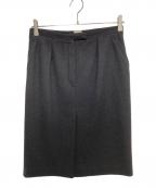 HERMESエルメス）の古着「ウールタックスカート」｜ネイビー