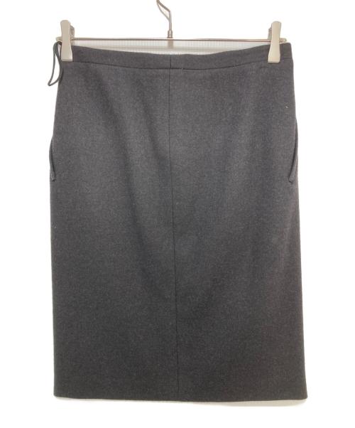 HERMES（エルメス）HERMES (エルメス) ウールタックスカート ネイビー サイズ:36の古着・服飾アイテム