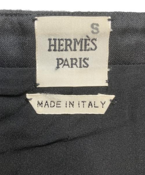HERMES（エルメス）HERMES (エルメス) ウールタックスカート ネイビー サイズ:36の古着・服飾アイテム