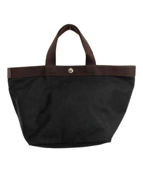 Herve Chapelier（エルベシャプリエ）Herve Chapelier (エルベシャプリエ) 707C コーデュラ舟型トートM ノワール×モカ（ブラック×ブラウン）の古着・服飾アイテム