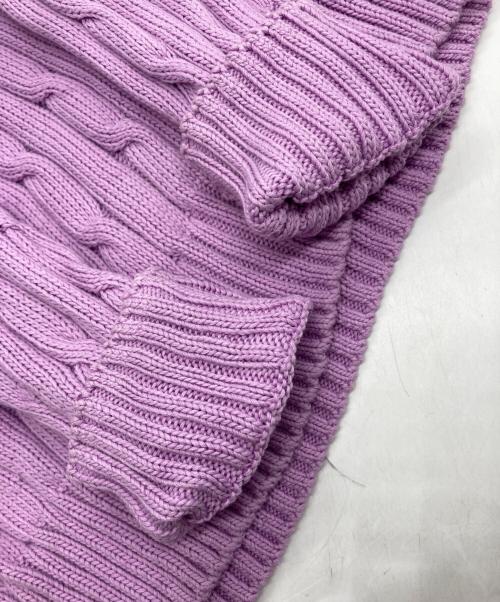 POLO RALPH LAUREN（ポロ・ラルフローレン）POLO RALPH LAUREN (ポロ・ラルフローレン) ポニー刺繍 ケーブルニット クルーネックニット コットンニット パープル サイズ:Mの古着・服飾アイテム