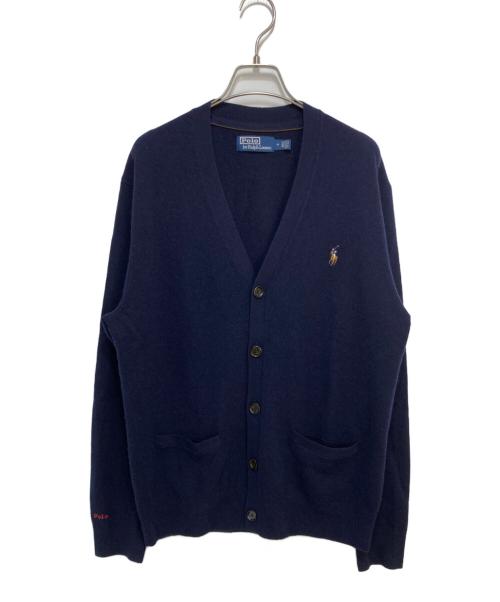 POLO RALPH LAUREN（ポロ・ラルフローレン）POLO RALPH LAUREN (ポロ・ラルフローレン) ポニー刺繍 ウールニットカーディガン ネイビー サイズ:Mの古着・服飾アイテム