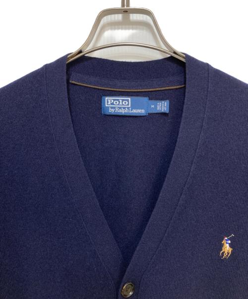 POLO RALPH LAUREN（ポロ・ラルフローレン）POLO RALPH LAUREN (ポロ・ラルフローレン) ポニー刺繍 ウールニットカーディガン ネイビー サイズ:Mの古着・服飾アイテム