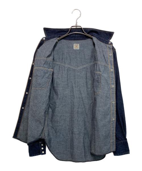 TCB jeans（ティーシービー ジーンズ）TCB JEANS (ティーシービー ジーンズ) デニムウエスタンシャツ インディゴ サイズ:44の古着・服飾アイテム