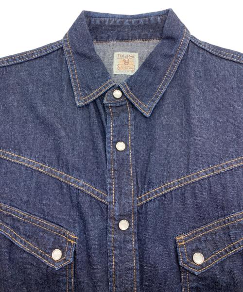 TCB jeans（ティーシービー ジーンズ）TCB JEANS (ティーシービー ジーンズ) デニムウエスタンシャツ インディゴ サイズ:44の古着・服飾アイテム