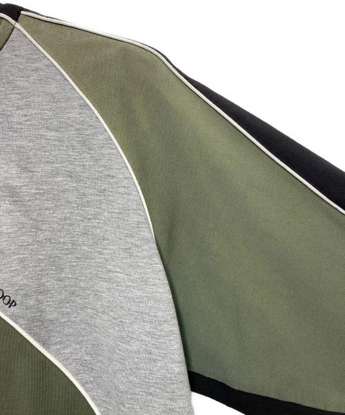 shoop（シュープ）shoop (シュープ) パイピングモックネックカットソー グリーン×グレー サイズ:Lの古着・服飾アイテム