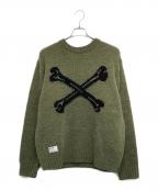 Schottショット）の古着「CROSS BONE KNIT」｜グリーン