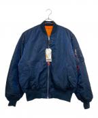 ALPHAアルファ）の古着「リバーシブル MA-1 ジャケット」｜ネイビー×オレンジ