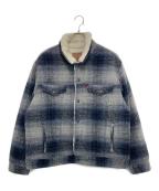 LEVI'S PReMIUMリーバイス プレミアム）の古着「TYPE III シェルパトラッカージャケット ブルー WESTIN PLAID」｜ブルー×ブラック