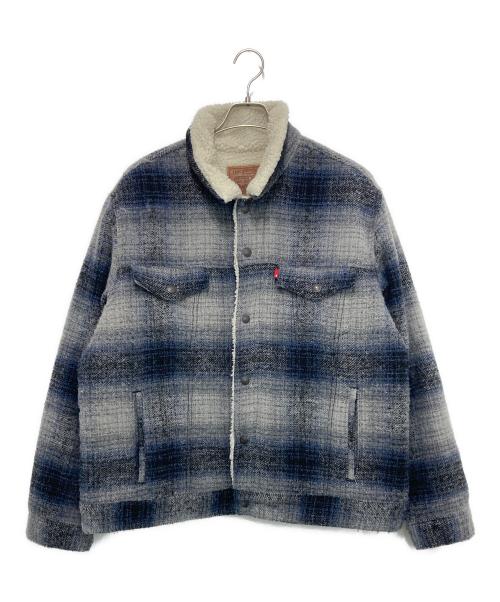 LEVI'S PReMIUM（リーバイス プレミアム）LEVI'S PReMIUM (リーバイス プレミアム) TYPE III シェルパトラッカージャケット ブルー WESTIN PLAID ブルー×ブラック サイズ:XLの古着・服飾アイテム