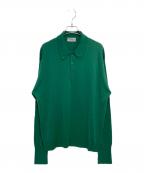 JOHN SMEDLEYジョンスメドレー）の古着「ウールポロシャツ　ウールニット　襟付きニット」｜グリーン