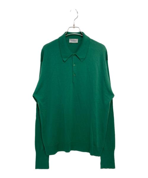 JOHN SMEDLEY（ジョンスメドレー）JOHN SMEDLEY (ジョンスメドレー) ウールポロシャツ　ウールニット　襟付きニット グリーン サイズ:Mの古着・服飾アイテム